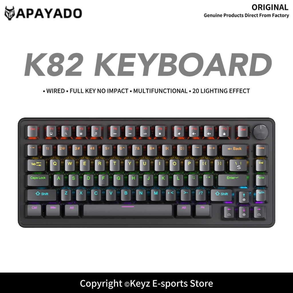 Gaming Keyboard Blue Switches - K82 75% Keyboard Mekanis Berkabel Portabel
