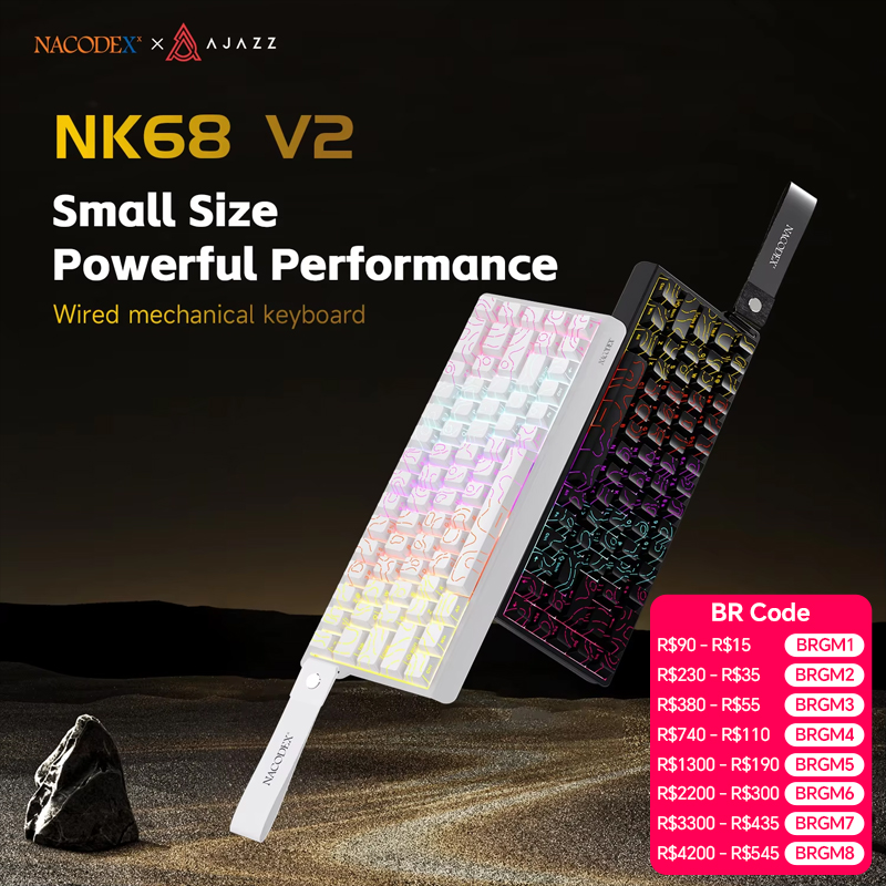 Gaming Keyboard Blue Switches - AJAZZ NK68V2 Keyboard Mekanik Berkabel Single-Mode