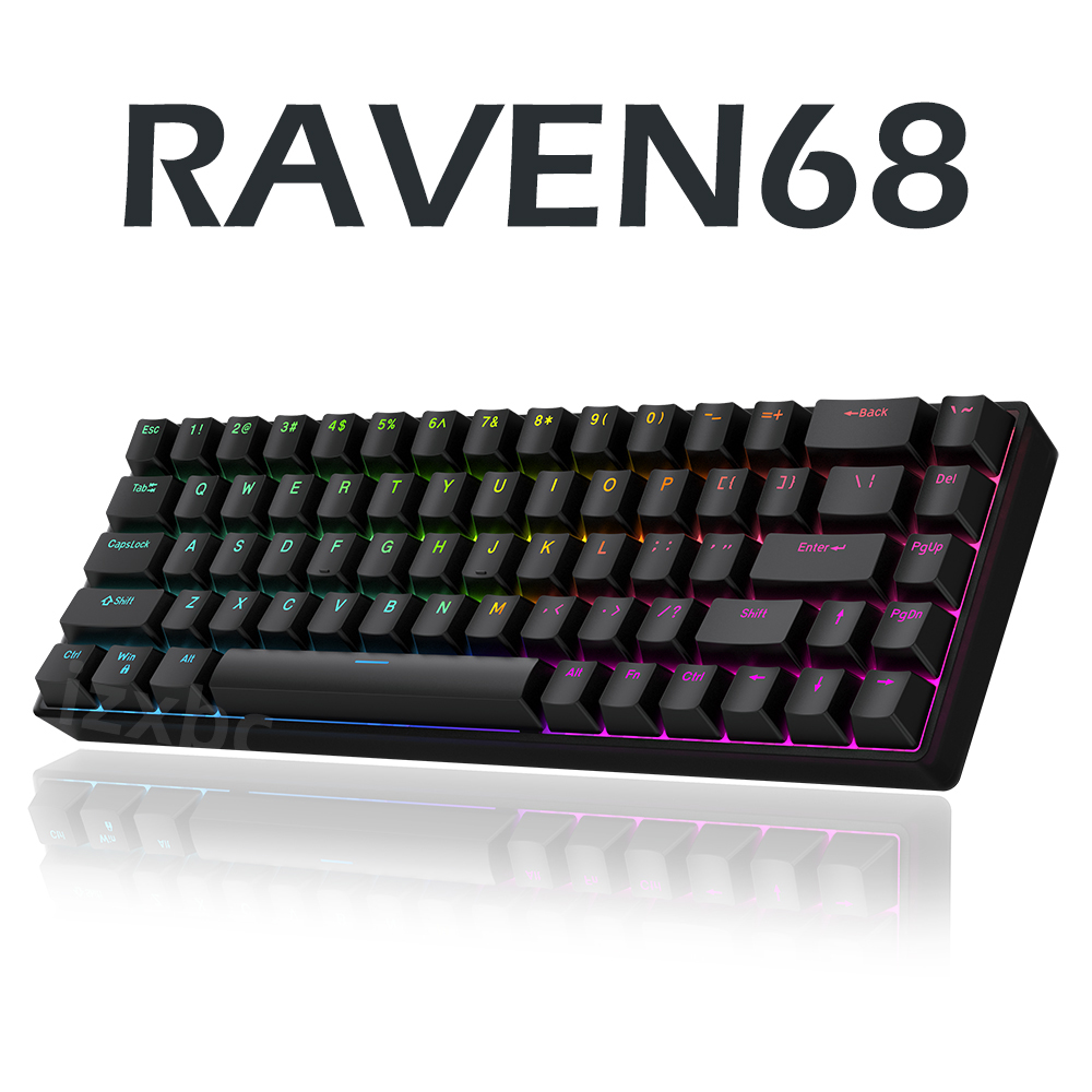 Gaming Keyboard Half - Raven68 Keyboard mekanis berkabel, dengan sakelar