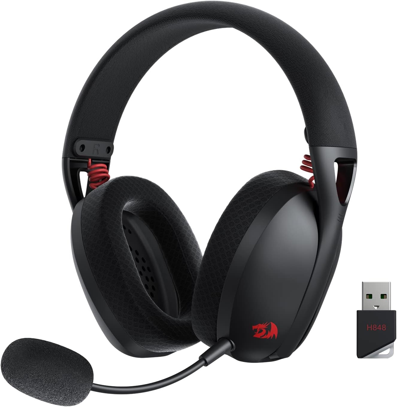 Gaming Keyboard Half - Redragon H848 Headset Bluetooth nirkabel 40MM,