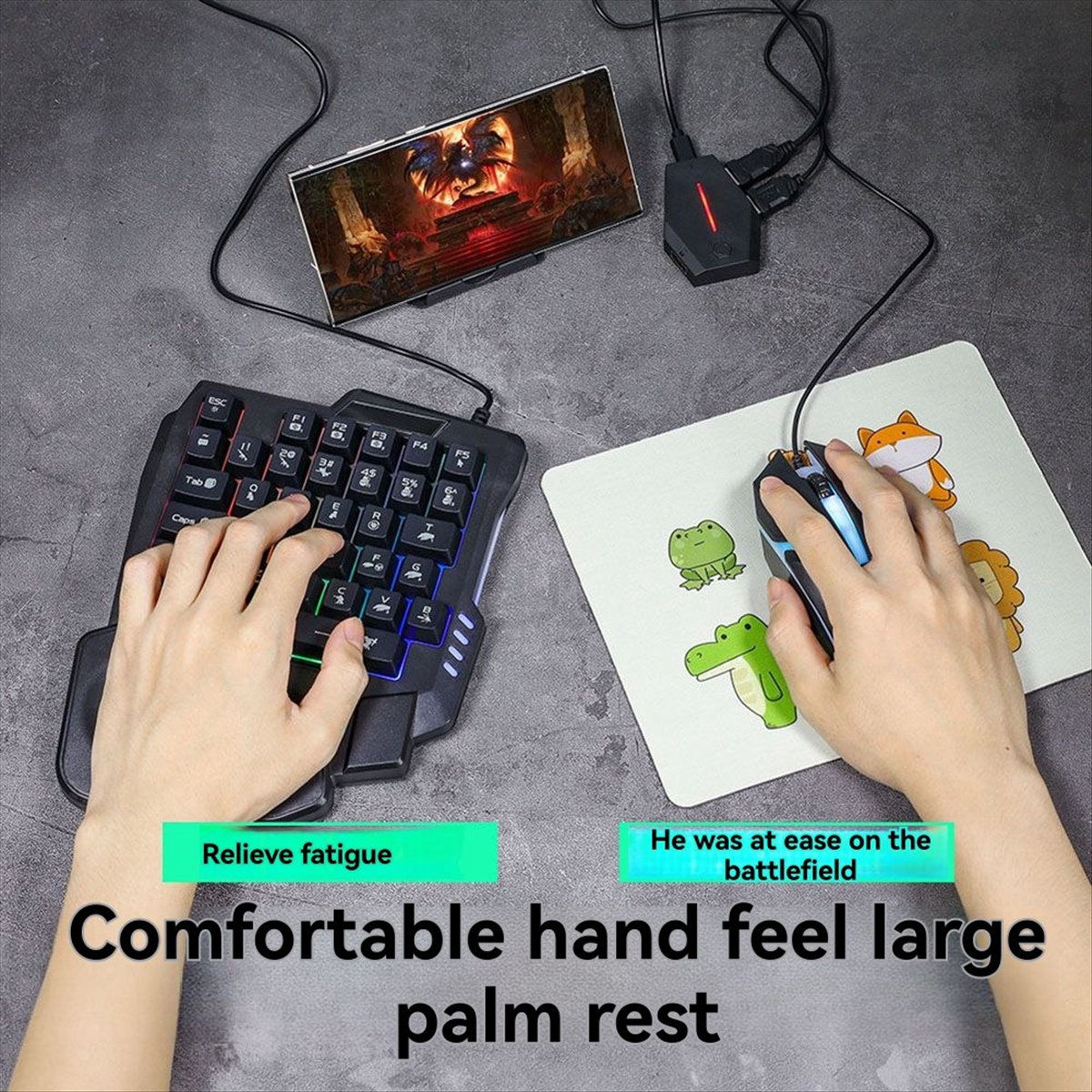 Gaming Keyboard 1 Hand - Keyboard Gaming Ergonomis RGB Goodprice 35Key
