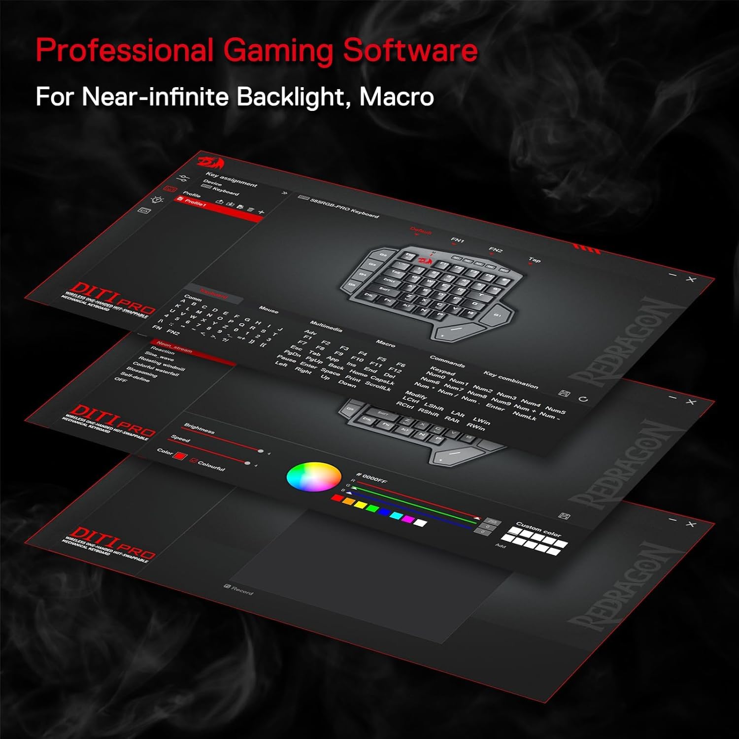 Redragon K585 PRO Keyboard mek - Gaming Keyboard 1 Hand ulasan dan harga