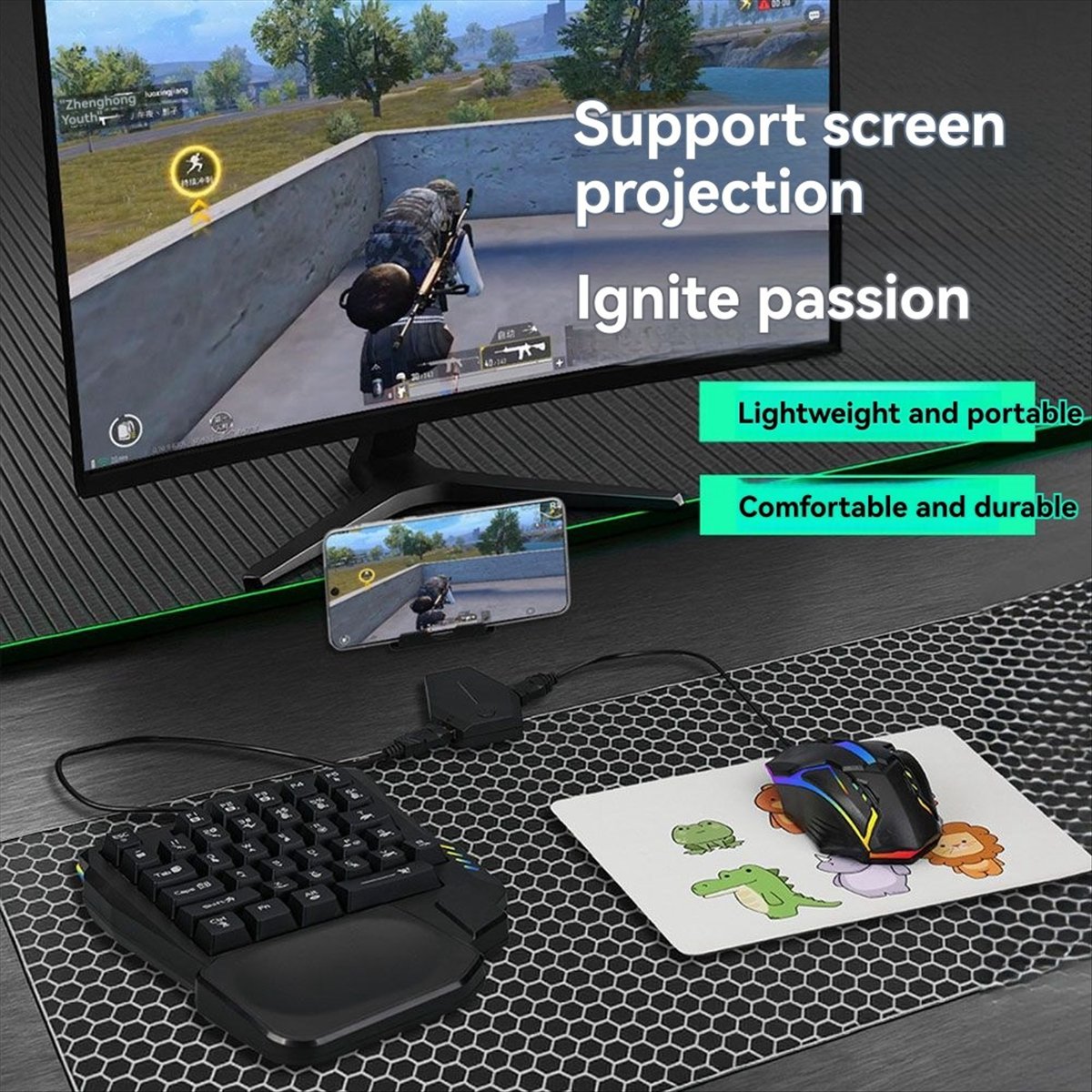 Keyboard Gaming Ergonomis RGB  - Gaming Keyboard 1 Hand ulasan dan harga