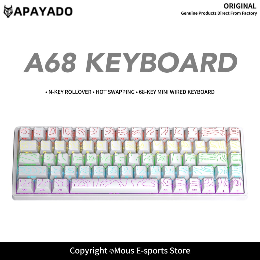 APAYADO A68 Keyboard Mekanis B - Gaming Keyboard Bundle ulasan dan harga